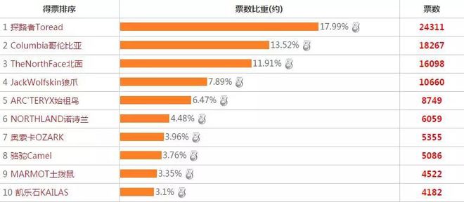 开元棋盘2017排名前十户外品牌萨洛蒙未上榜始祖鸟仅第5(图3)